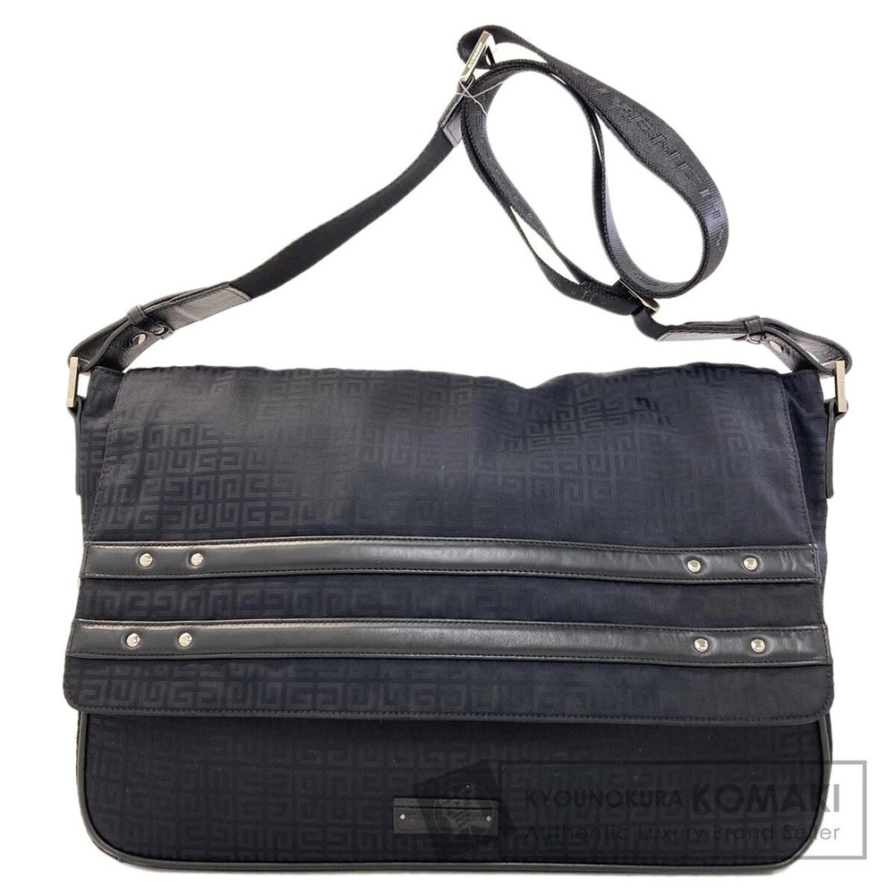 Givenchy 4G logo monogram messenger bag black canvas